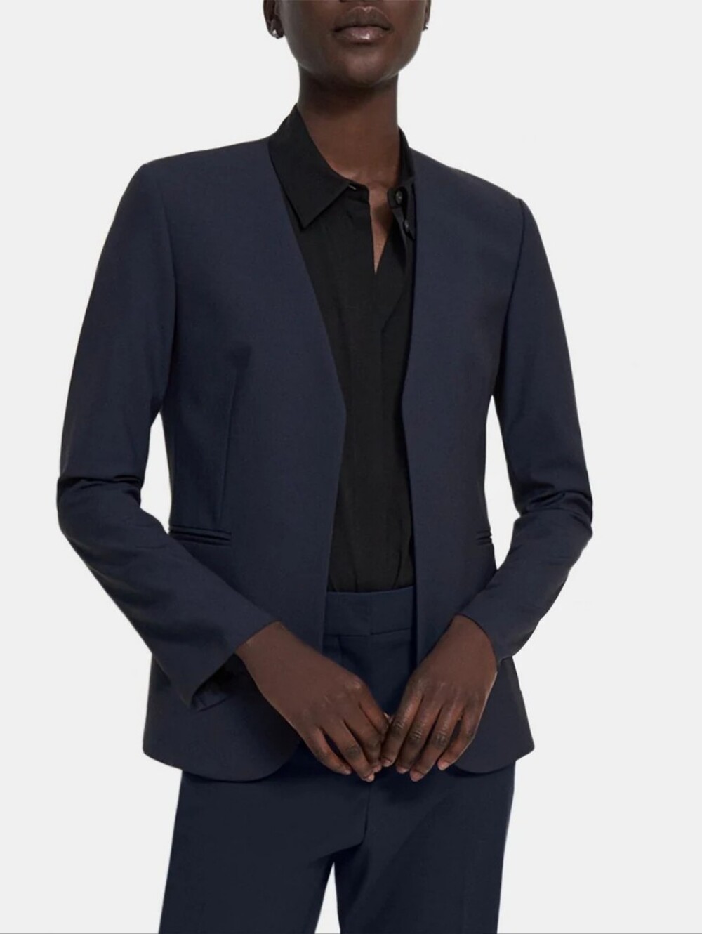 Theory Lindrayia Blazer Wool Nocturne Navy Women's Size 2